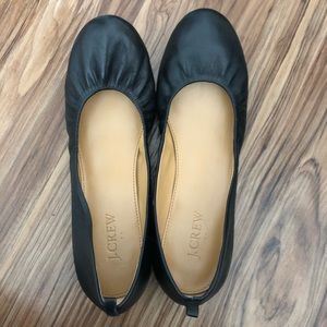 JCrew Anya Ballet Flat Black Leather 7